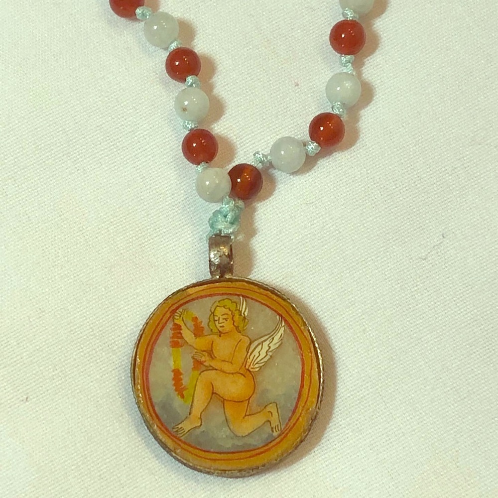 OOAK Spirit Beads with Vintage Glass Pendant